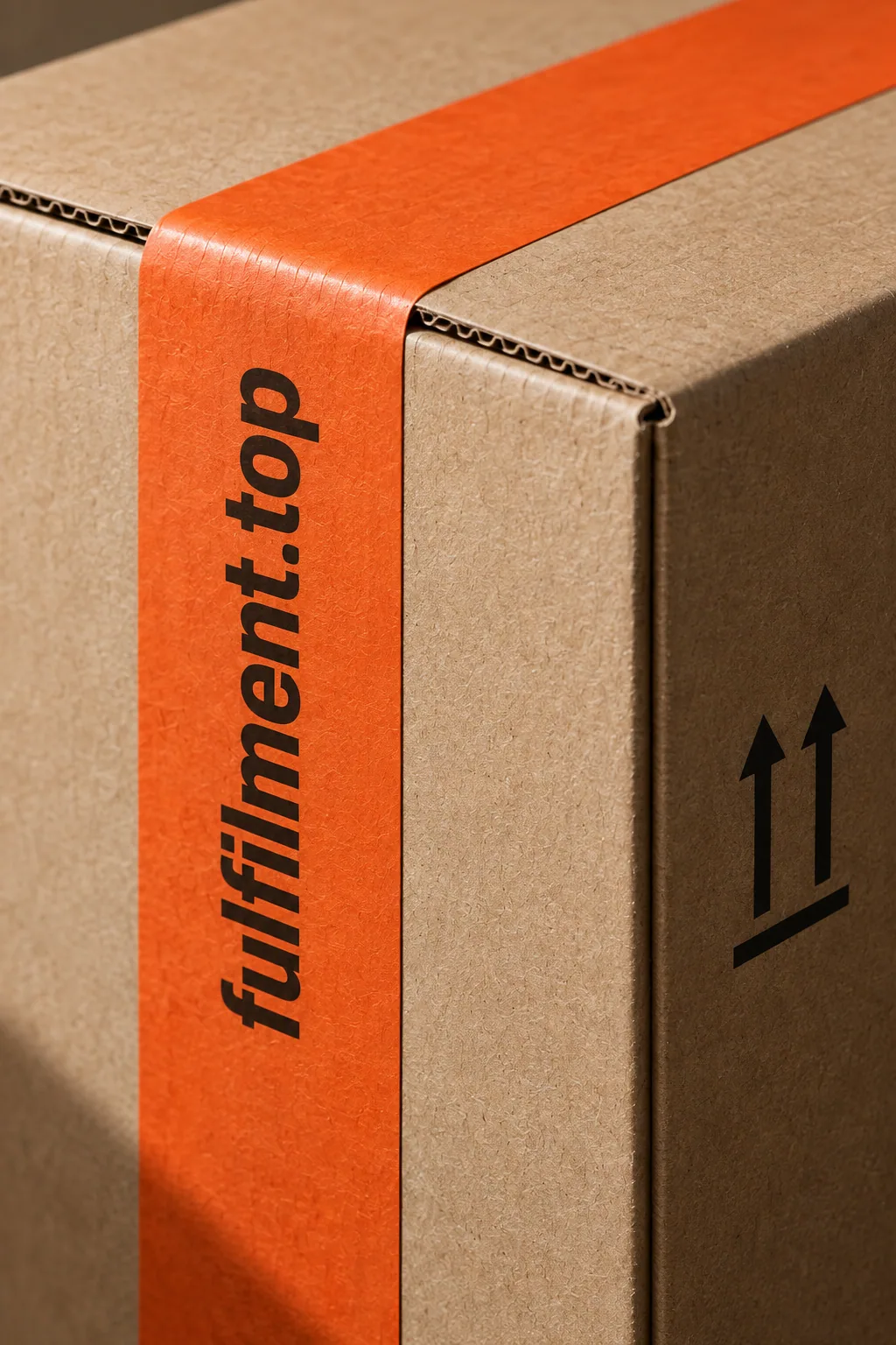 Фактура картона и оранжевая упаковочная лента fulfilment.top